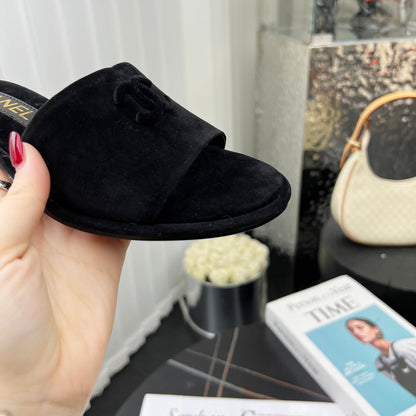 Chane1 top fashion low heel suede slippers 0724030809