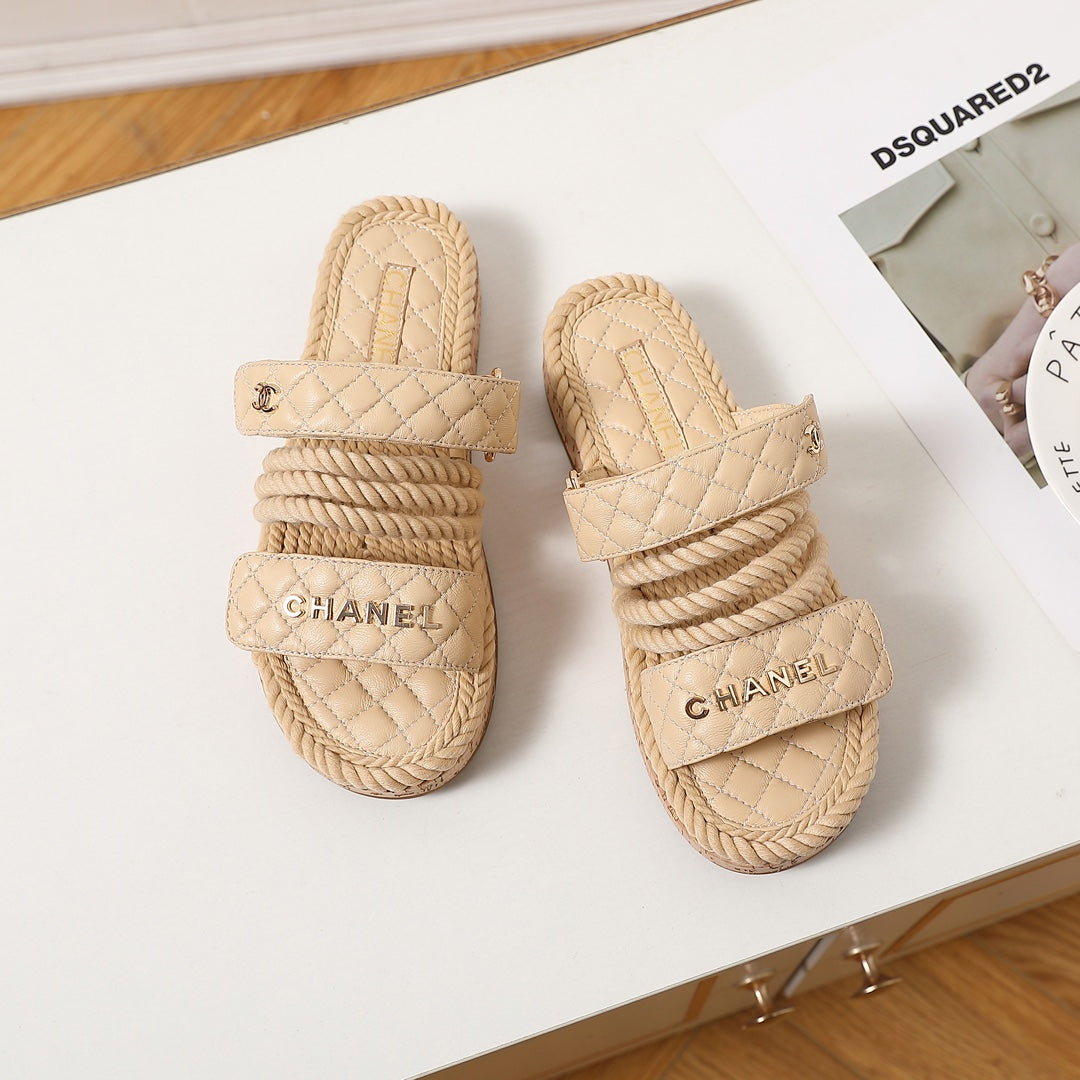 CNL knotted diamond thick-soled slippers 0724060602