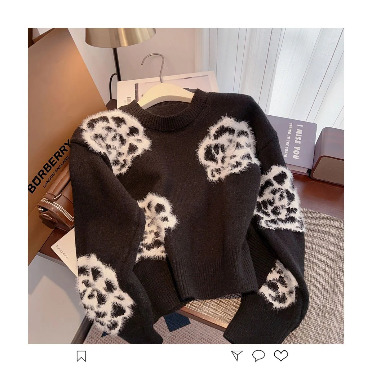 Small Fragrant Style Camellia Women's Autumn And Winter Sweater -PD052023122803