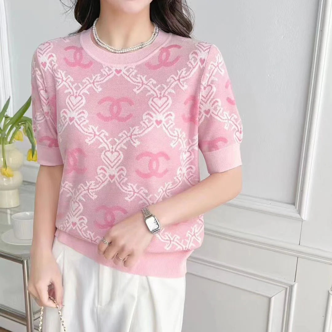 New Round Neck Sweater Short Sleeve 1024071024