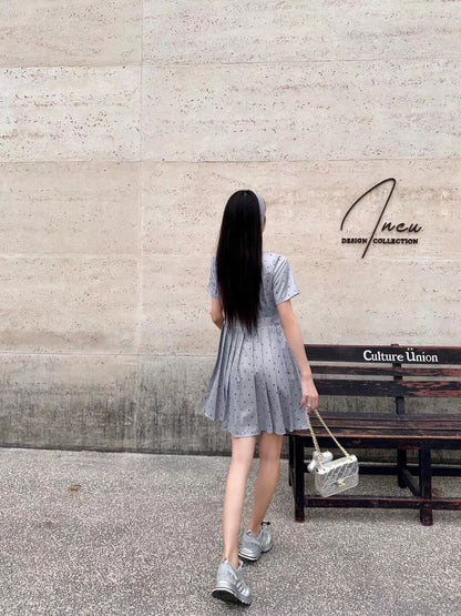 New Full Print Fashion Casual Short Sleeve Dress 1024041106