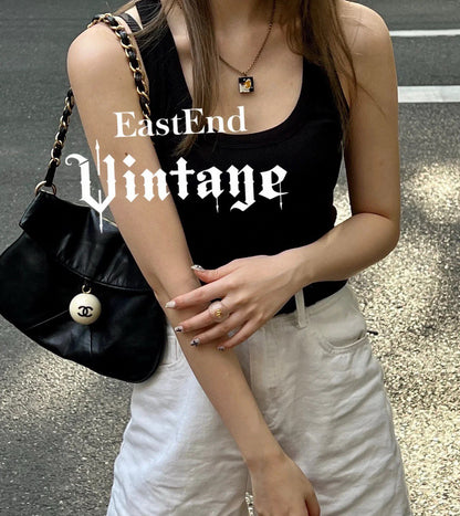 Vintage chocolate ball chain hobo bag 1824040706