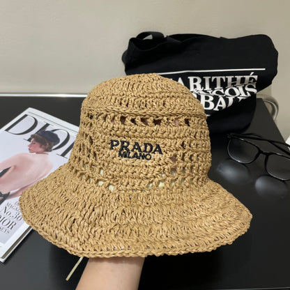PRD fashion hand-woven straw bucket hat 0724062401