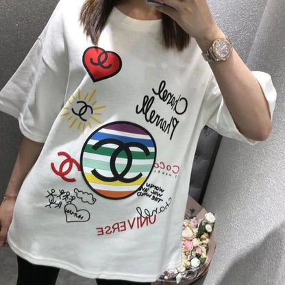 New fashion casual printed T-shirt 1024022004