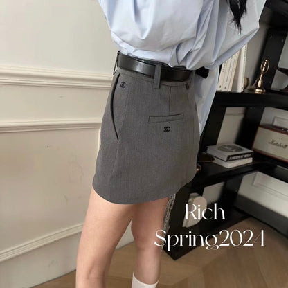 Spring and summer 24 new style embroidered logo suit skirt 1824031205