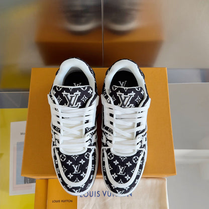 Lvv couple limited series casual denim print sneakers 0725012402