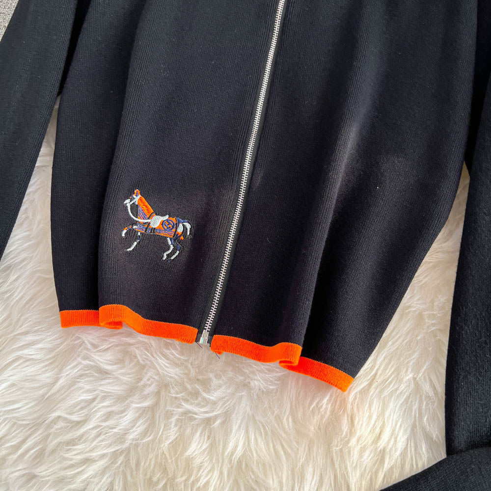 Embroidered sweater long-sleeved top two-piece set 9000910001