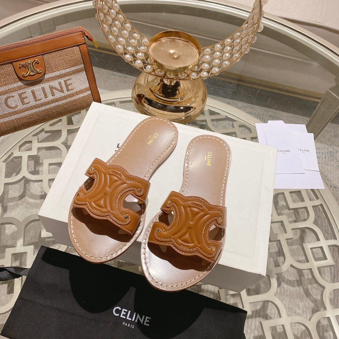 CLN Fashion Leather Flat Slippers 0725041401