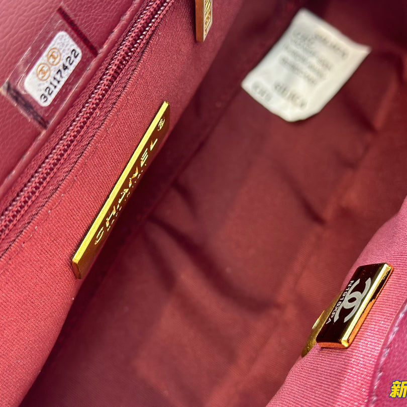 CNL Diamond check wine red chain bag 0724092501