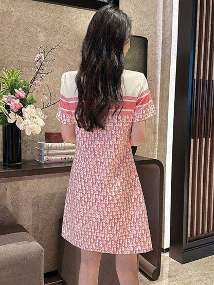 New Fashion Printed Lapel Shirt Dress 1024050701