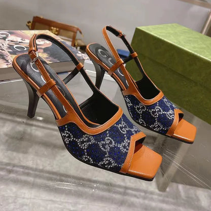 Luxury vintage rhinestone high heeled sandals 1024060520