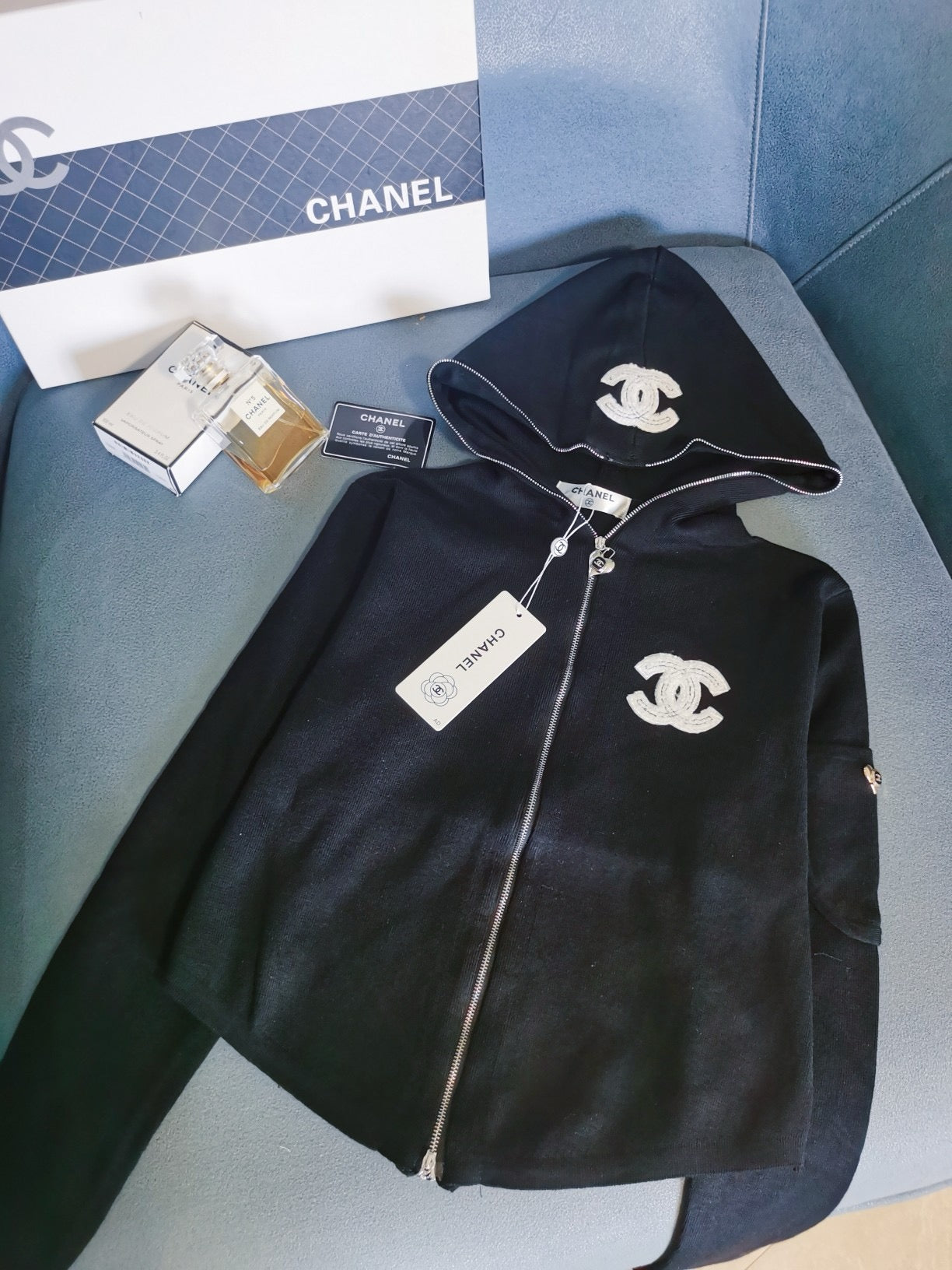 CNL Fashion Knitted Hooded Zipper Jacket 0724101601