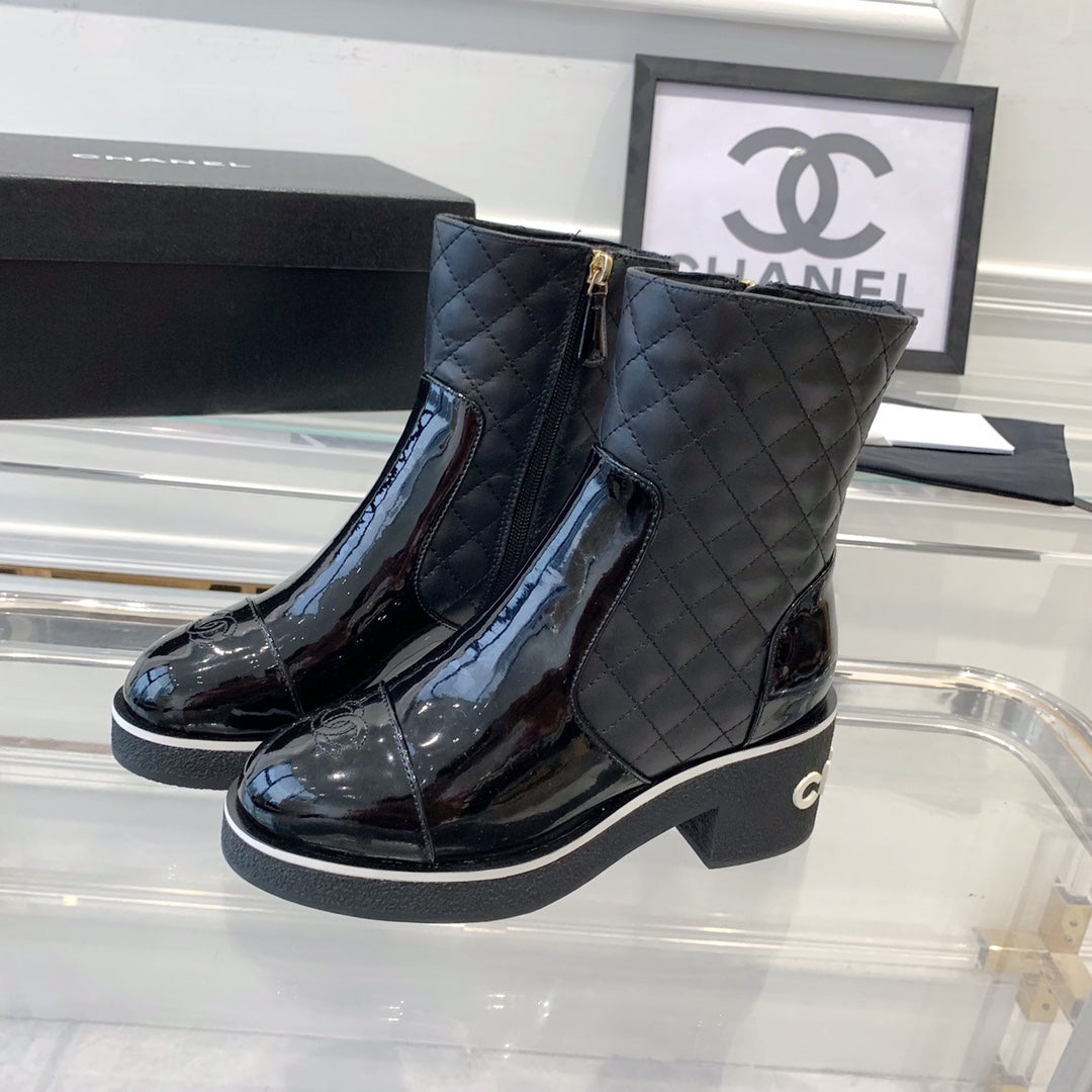 CNL fashionable rhombus leather boots 0724102317