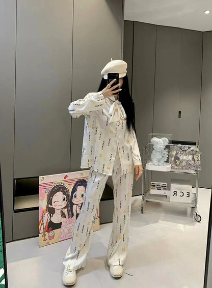 Premium Satin Print Shirt Trousers Suit 1024050910