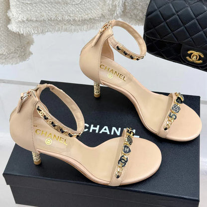 New hardware chain high-heeled sandals 1025042326
