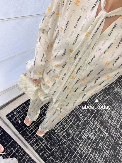 Premium Satin Print Shirt Trousers Suit 1024050910