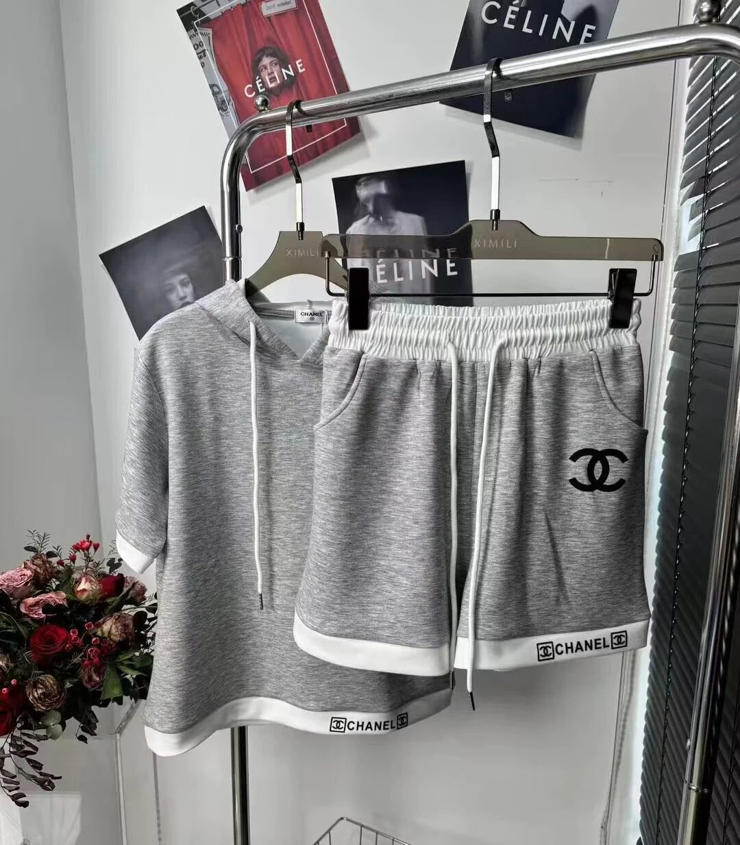 New Sweater Shorts Embroidery Sports Leisure Suit 1024031203