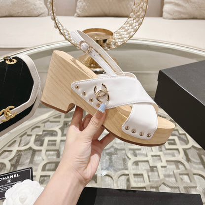 CNL24ss wood grain platform sandals 0724071707