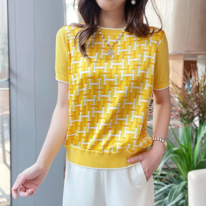 New High-end Women's Sweater Short Sleeve Top 1024040131