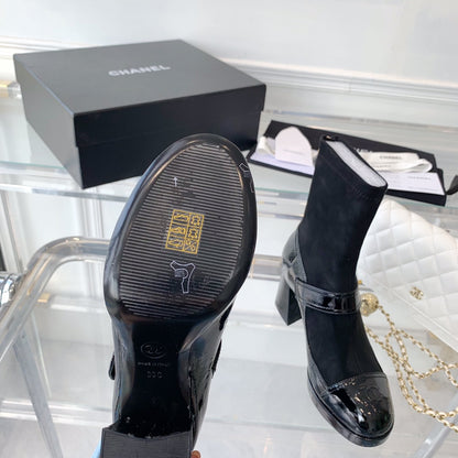 CNL Fashionable Leather and Suede Boots 0724102318