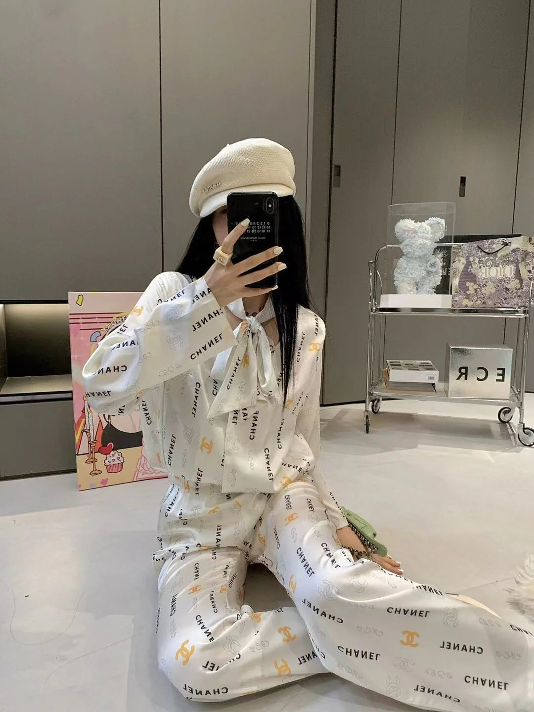 Premium Satin Print Shirt Trousers Suit 1024050910