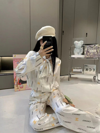 Premium Satin Print Shirt Trousers Suit 1024050910