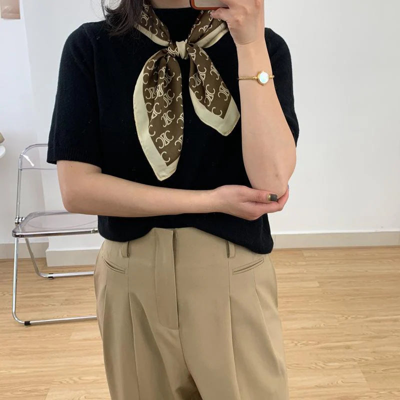 New French Retro Presbyterian Satin Scarf 1024051517