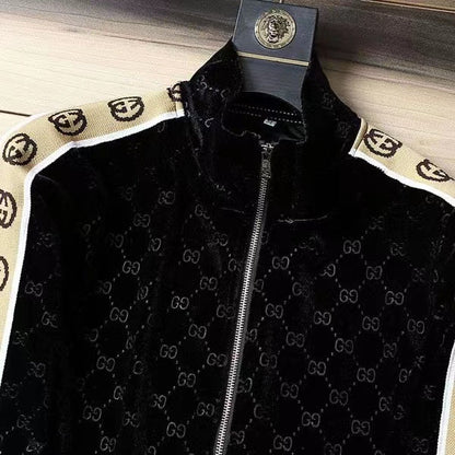 Men's Printed Sweater Sweatpants Casual Suit Sportswear Two Piece Set-01