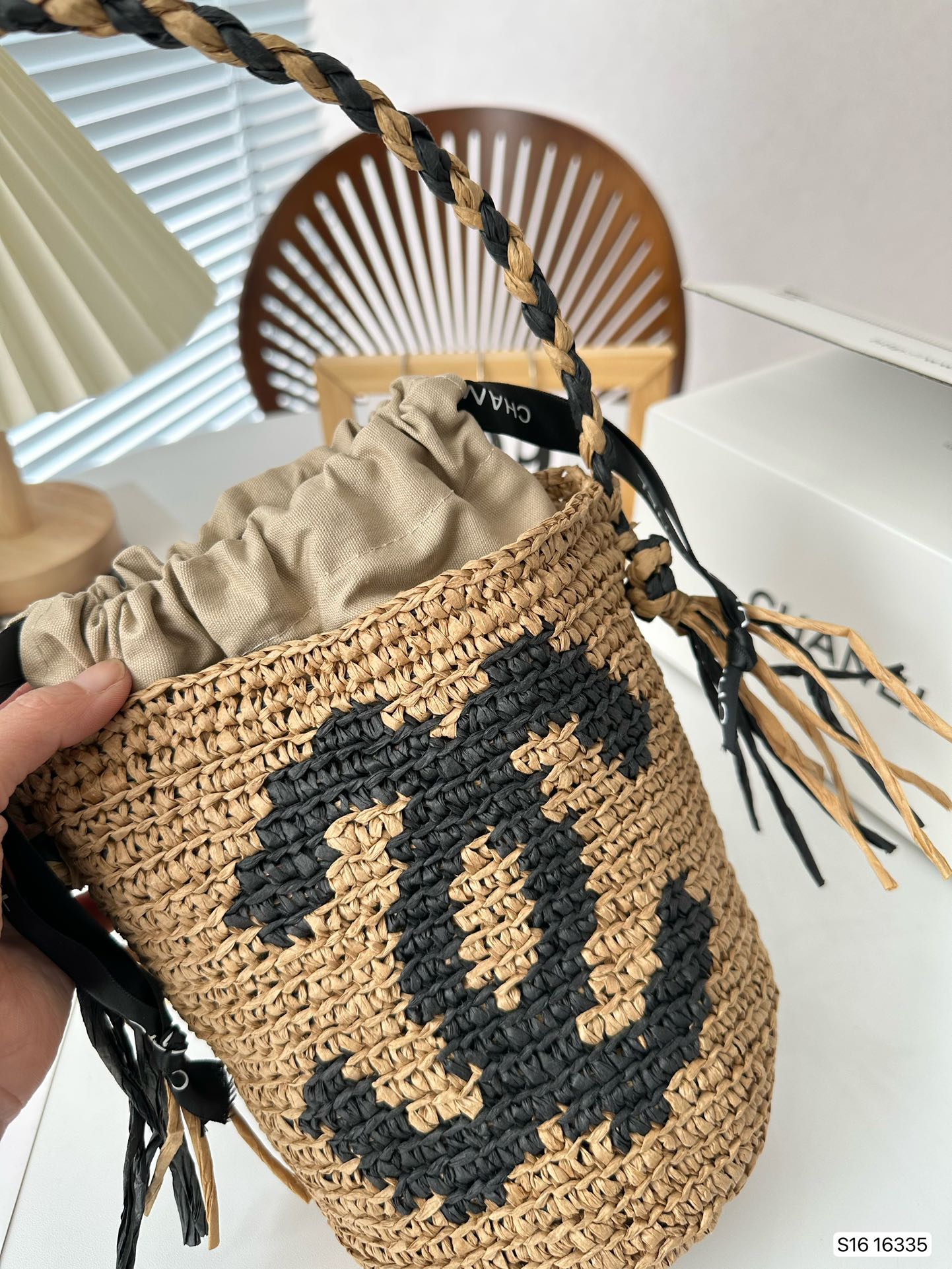 CNL summer woven bucket bag 0724041123