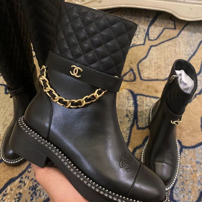 CNL rhombus metal chain boots 1824092702