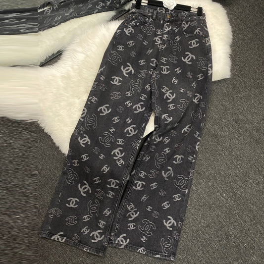 CHA New Versatile Printed Casual Jeans for Women 1025042102