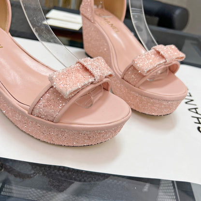 Chane1 top fashion thick sole sequined sandals 0724030815