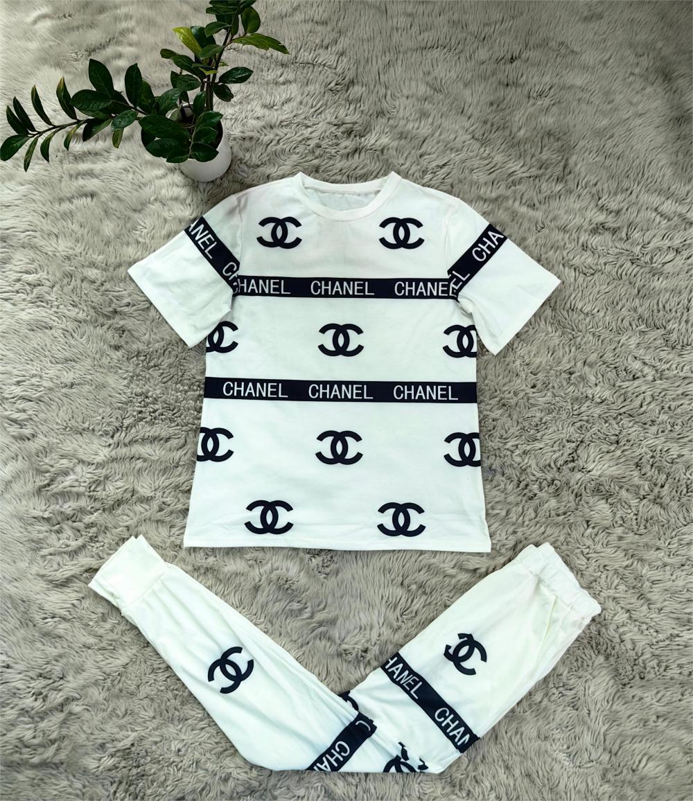 Fashionable Solid Color Trendy Casual Printed Two-piece 1024061901