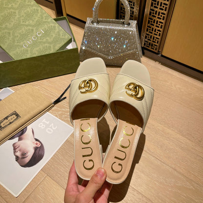 Black G Logo Handmade Leather women's High Heeled-WX05202362601