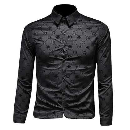 New Fashion Casual Versatile Men's Long Sleeve Shirt PF1023110704
