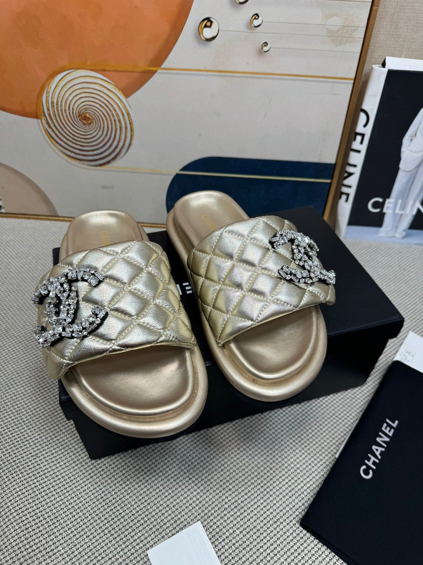 CNL dopamine color thick-soled Velcro women's slippers 0724042705