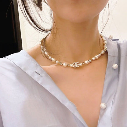 Light luxury niche high-end CC letter pearl necklace PD0823112205