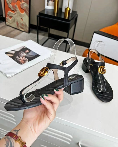 New Women's Sandals Double G Buckle Outer Wear All-match 1024031807