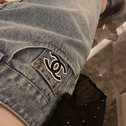 New Fashion Versatile High Quality Embroidered Denim Skirt 1024022903