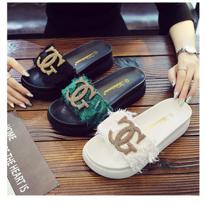 New Summer Fashion All-match Platform Slippers 1024062819