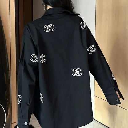 Women's fashion versatile printed shirt 1023112801