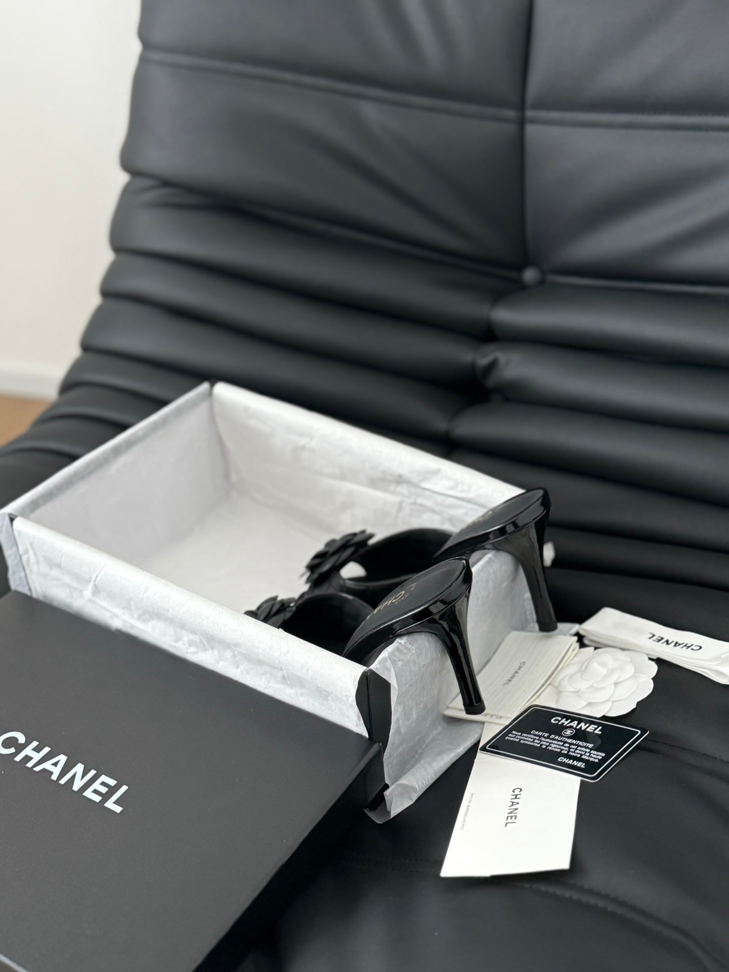 CNL 24SS camellia high heel slippers 0724042708