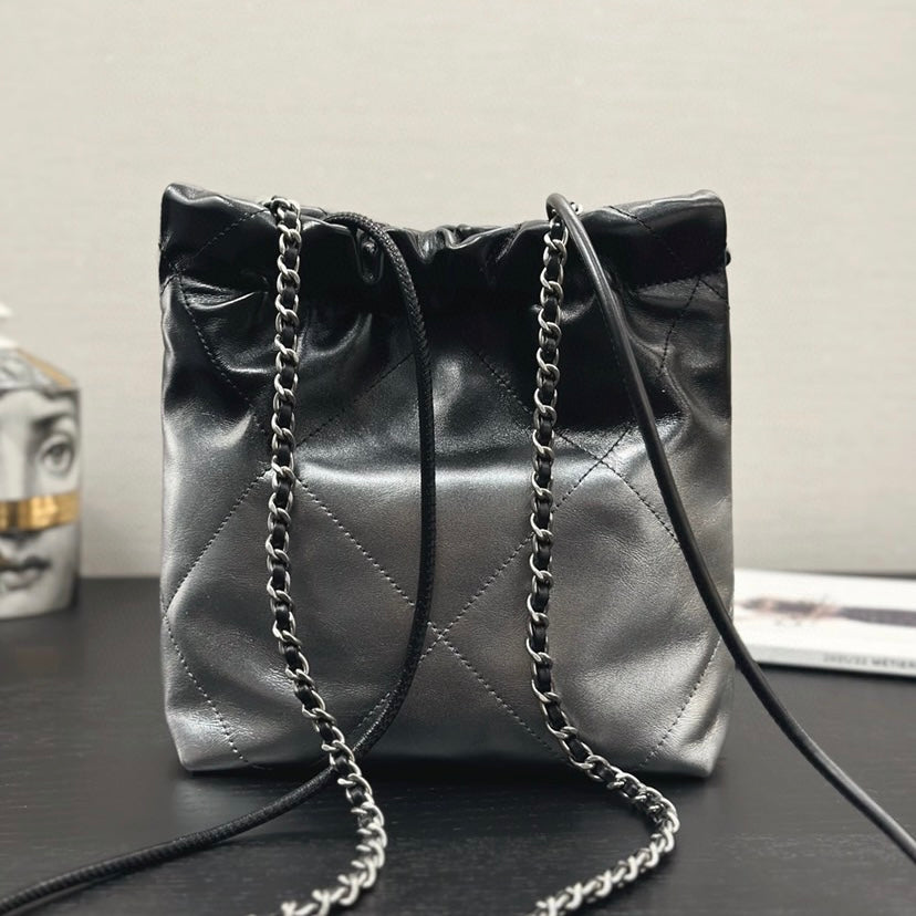 New black and silver gradient plaid bag 071