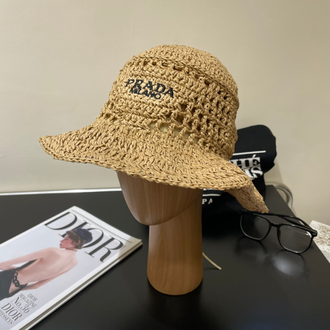 PRD fashion hand-woven straw bucket hat 0724062401