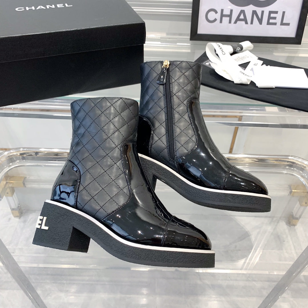 CNL fashionable rhombus leather boots 0724102317