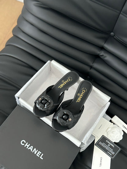 CNL 24SS camellia high heel slippers 0724042708