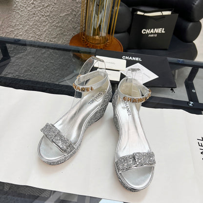 Chane1 top fashion thick sole sequined sandals 0724030815