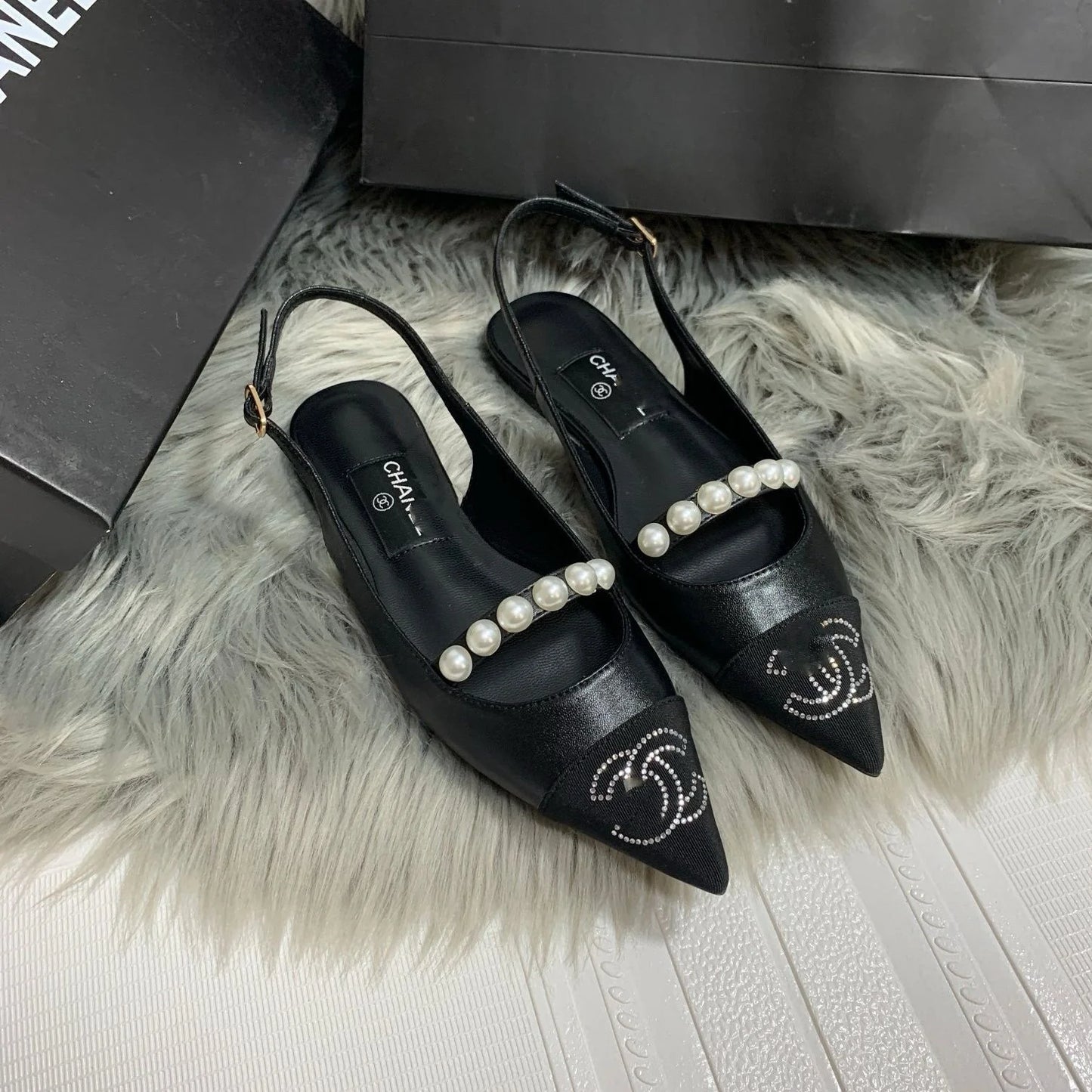 Pointed Toe Mary Jane Shoes New French Colorblock Shallow Mouth Flats 1024051505