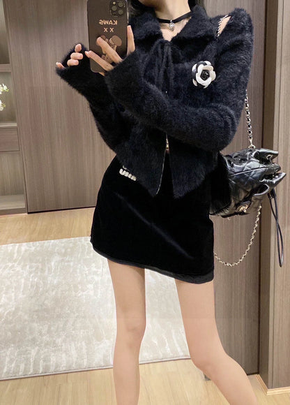 CHA Camellia Mink Fur Ball Strap Sweater 0724012303