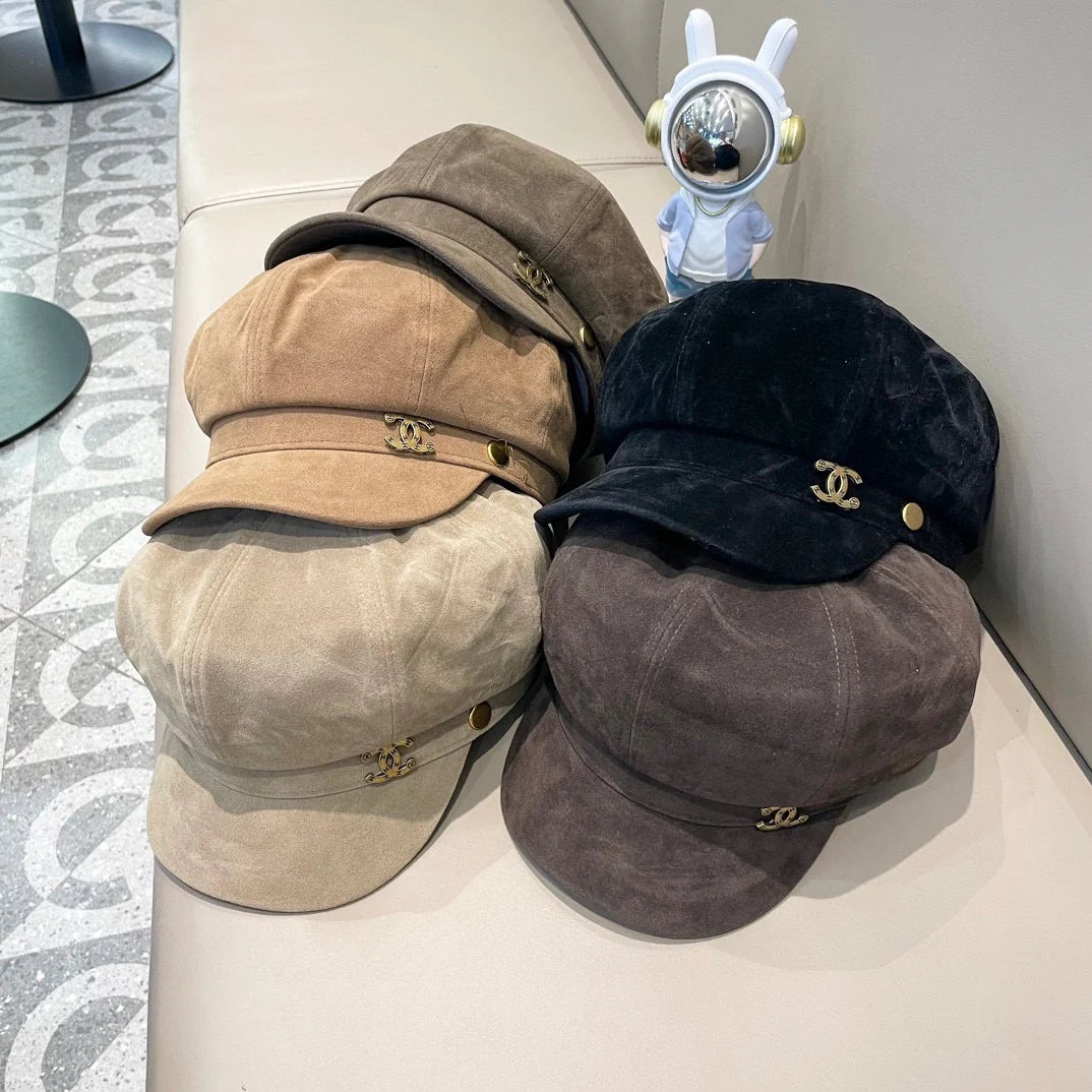 Fashion and versatile velvet octagonal duckbill cap 1024092907